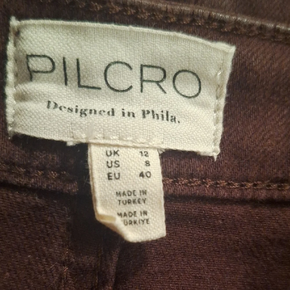 Anthropologie Pilcro Deep Rust Coated Denim Maxi Skirt - Picture 7 of 8
